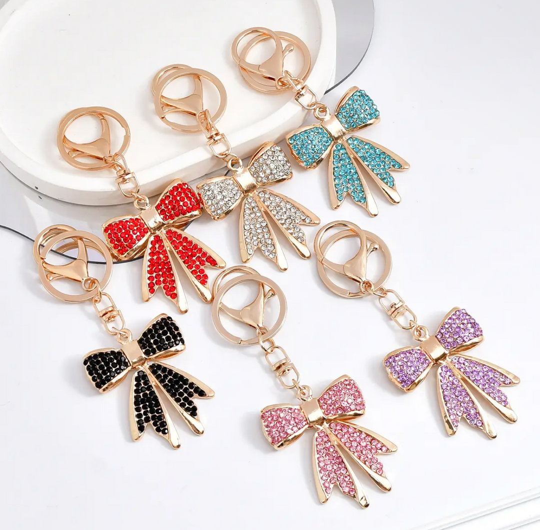 Bag Charm-Red Rhinestone Bow