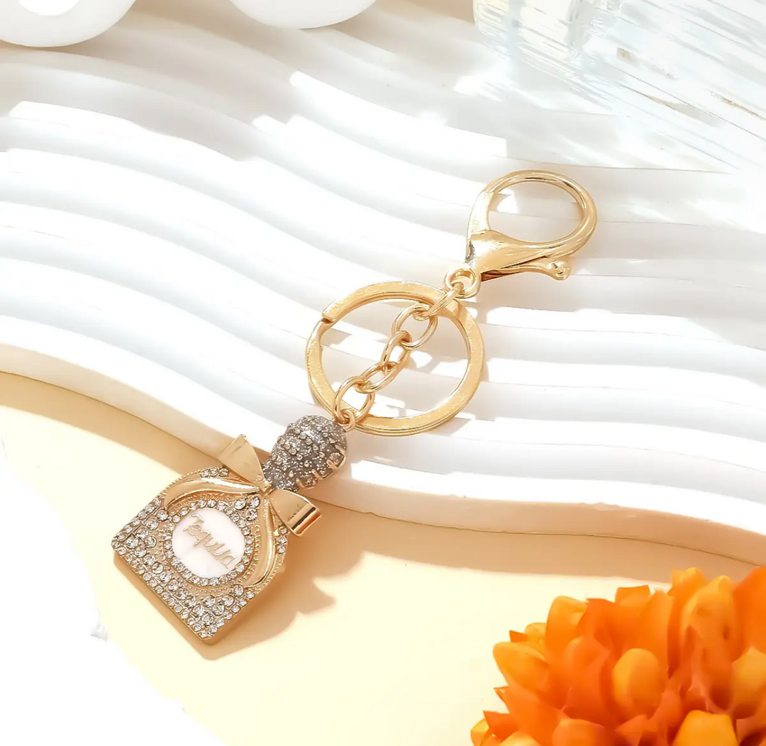 Bag Charm-Rhinestone Studded Perfume Bottle