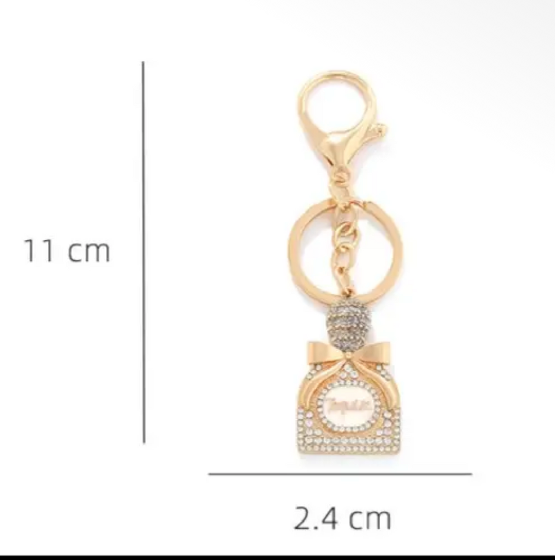 Bag Charm-Rhinestone Studded Perfume Bottle