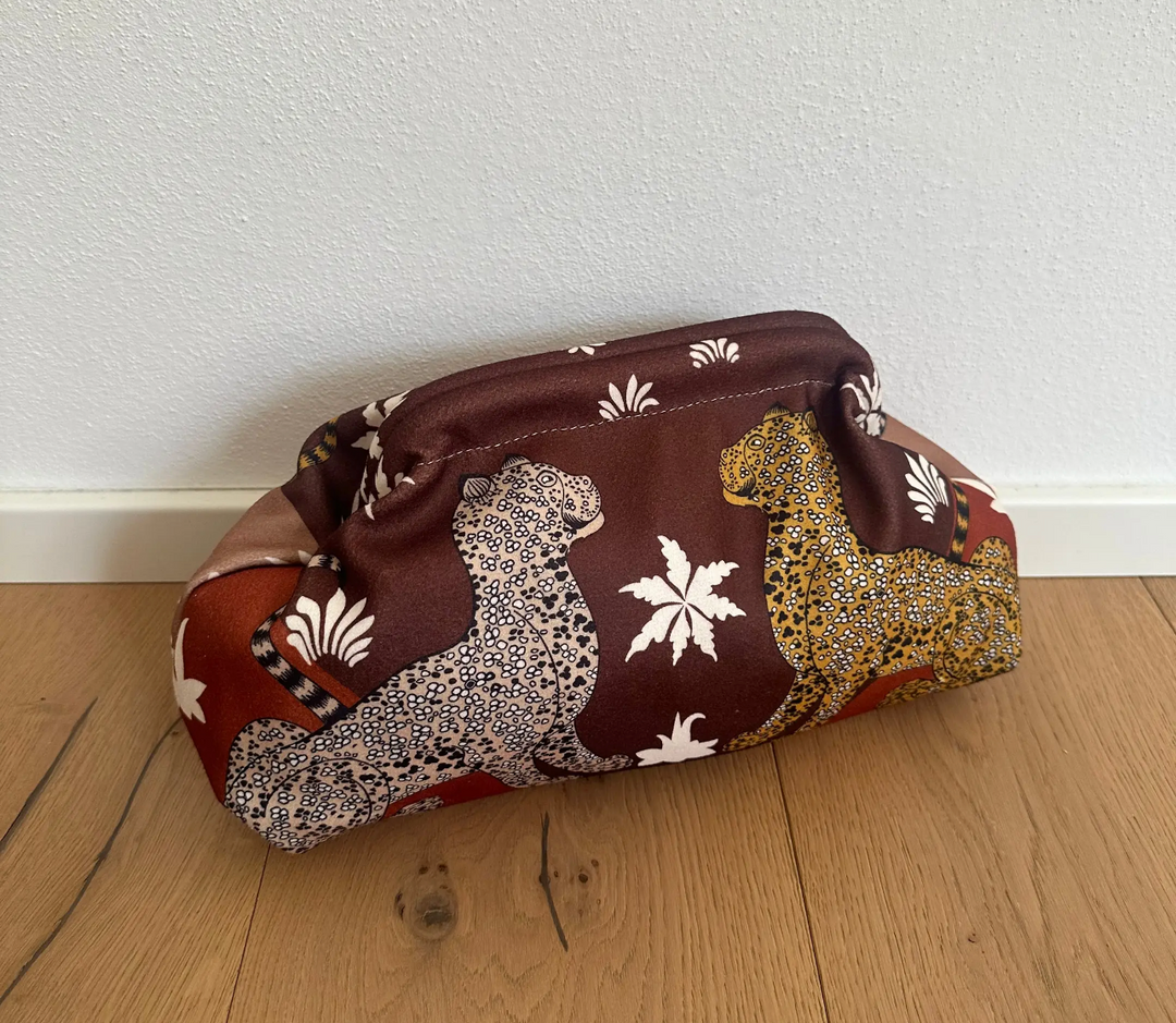 Fabric Clutch Bag-Chocolato