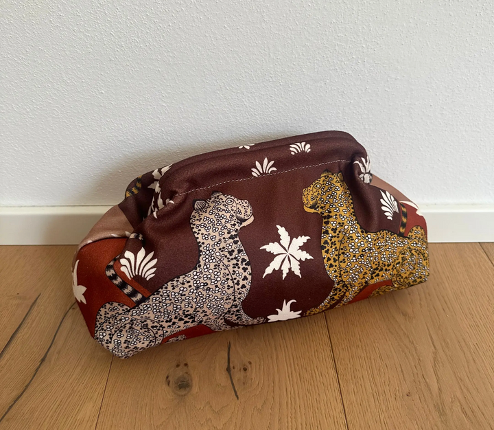 Fabric Clutch Bag-Chocolato