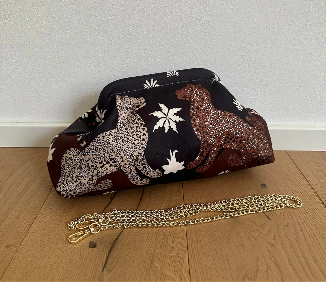 Fabric Clutch Bag-Rosso