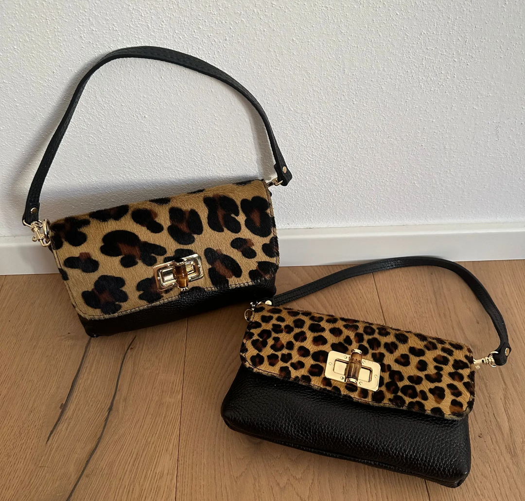 Leopard Print Hair on Hide Cross Body Bag