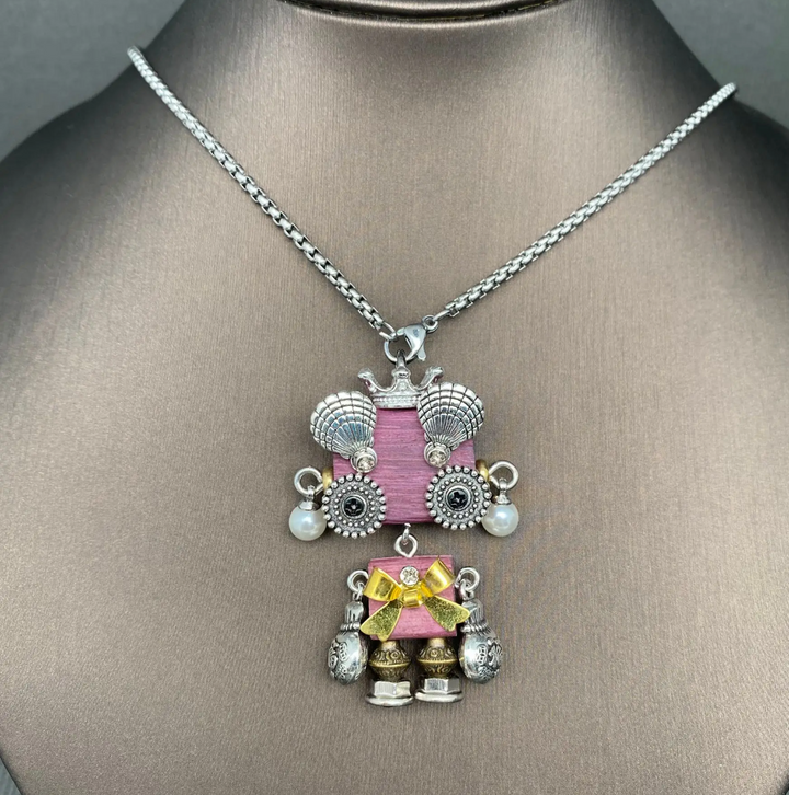 Handmade Punk Robot Necklace-Wysteria