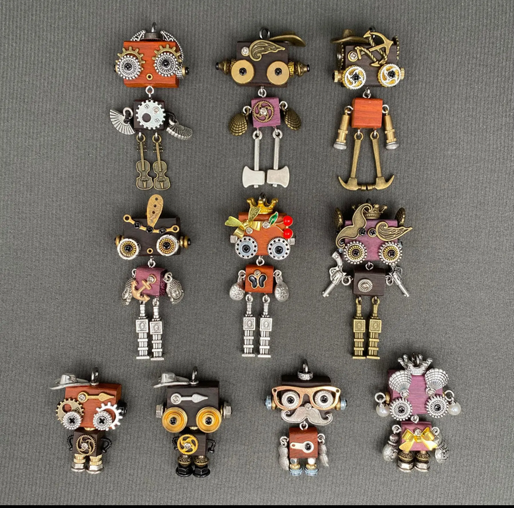 Handmade Punk Robot Necklace-Wysteria