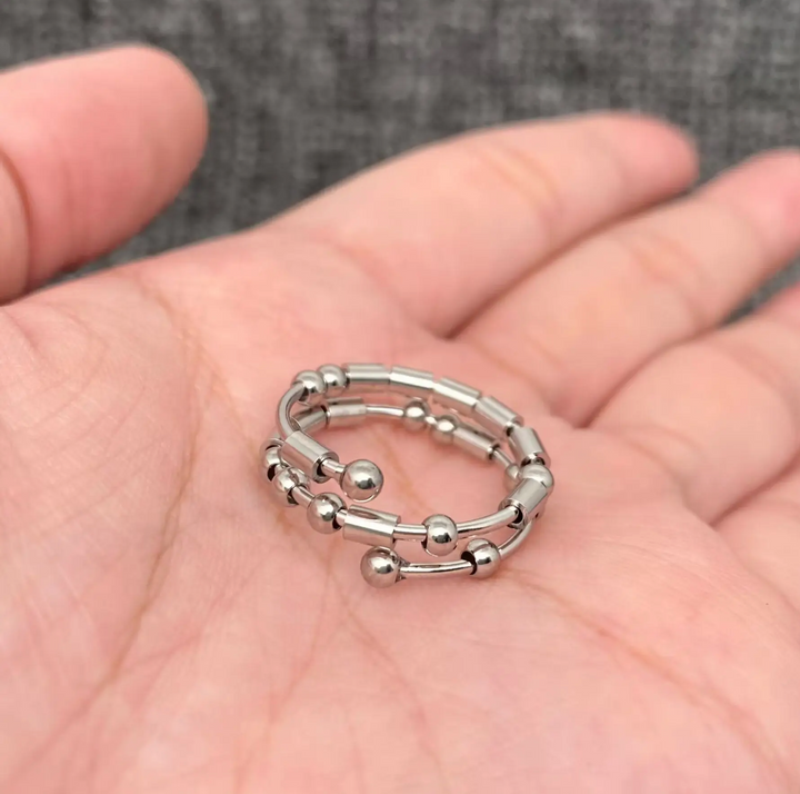 Morse Code Stainless Steel Adjustable Ring-BFF