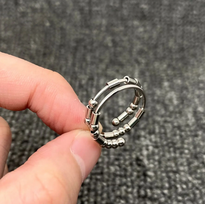 Morse Code Stainless Steel Adjustable Ring-BFF
