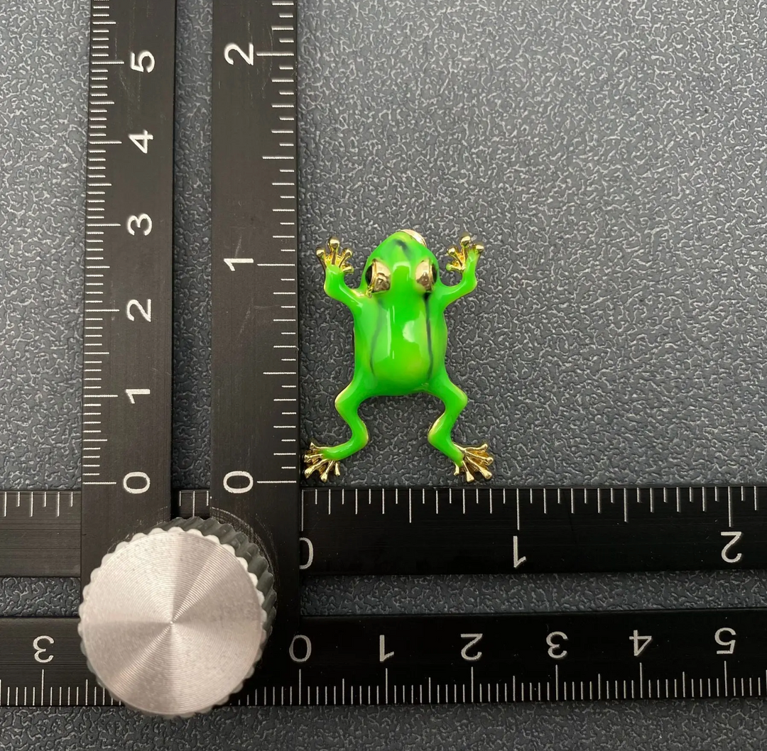 Tree Frog Enamel and 18k Gold Plated Earrings-Lime