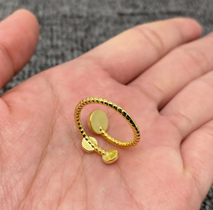 Evil Eye Enameled Adjustable Ring
