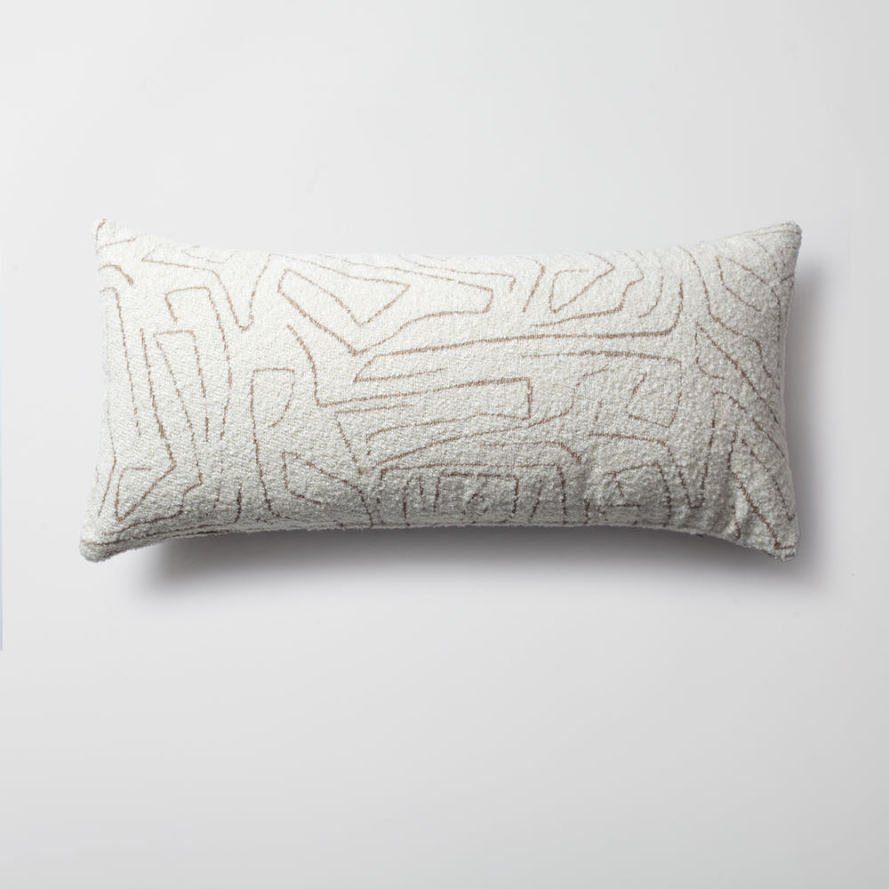 Maze-White and beige pillow