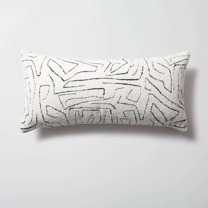 Maze White and beige pillow