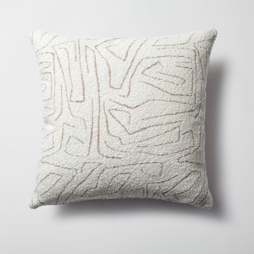 Maze-White and beige pillow