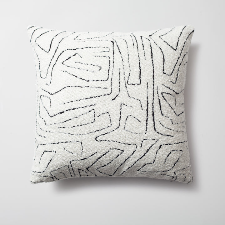 Maze White and beige pillow