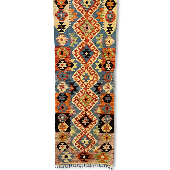 Multi-Colored Wool Kilim Runner