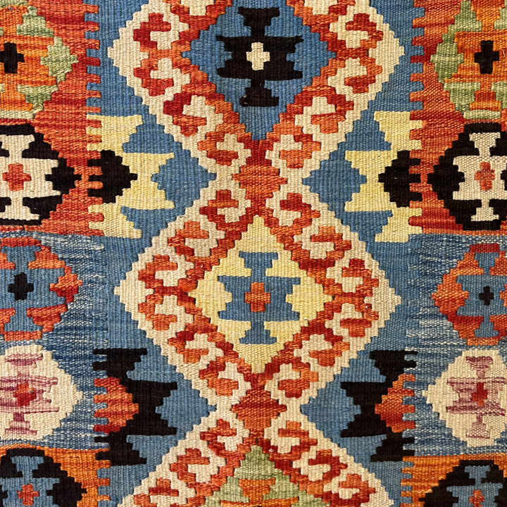 Multi-Colored Wool Kilim Runner