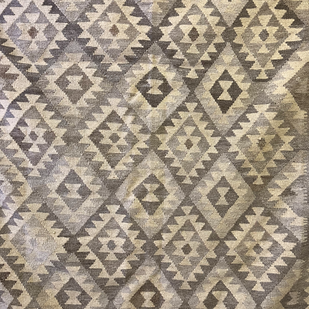 Large Neutral Wool Kilim Rug