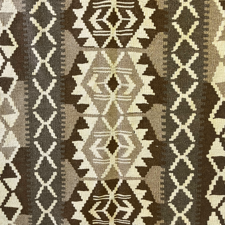 Dark Neutral Wool Kilim Runner