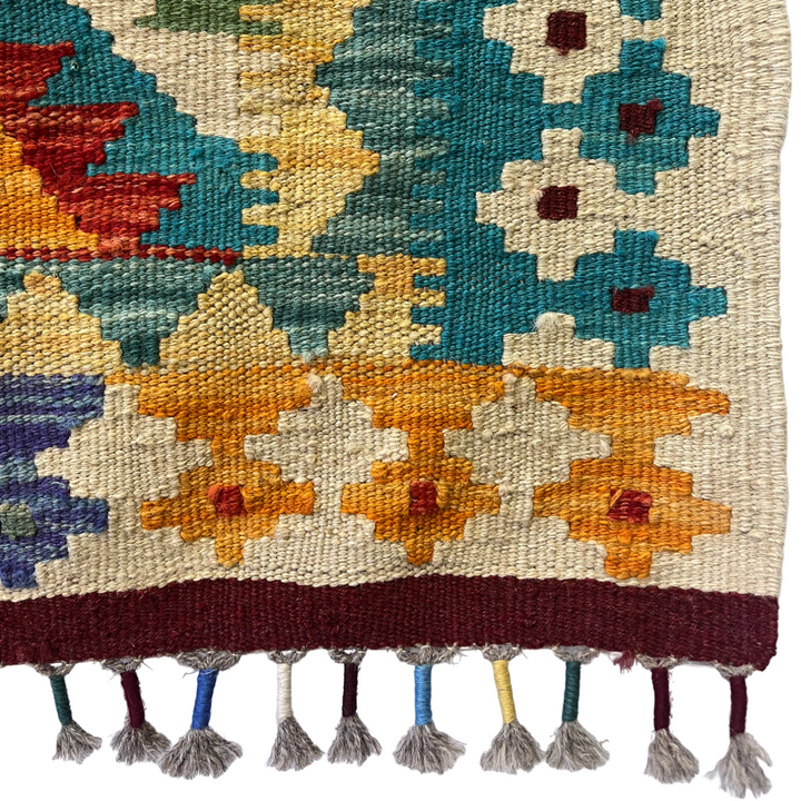 Multi-Colored Wool Kilim Rug