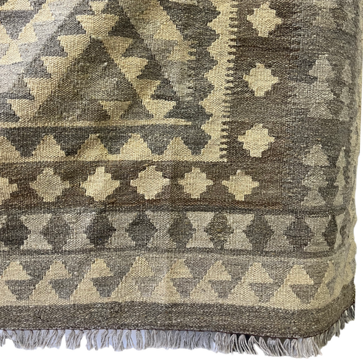 Large Neutral Wool Kilim Rug