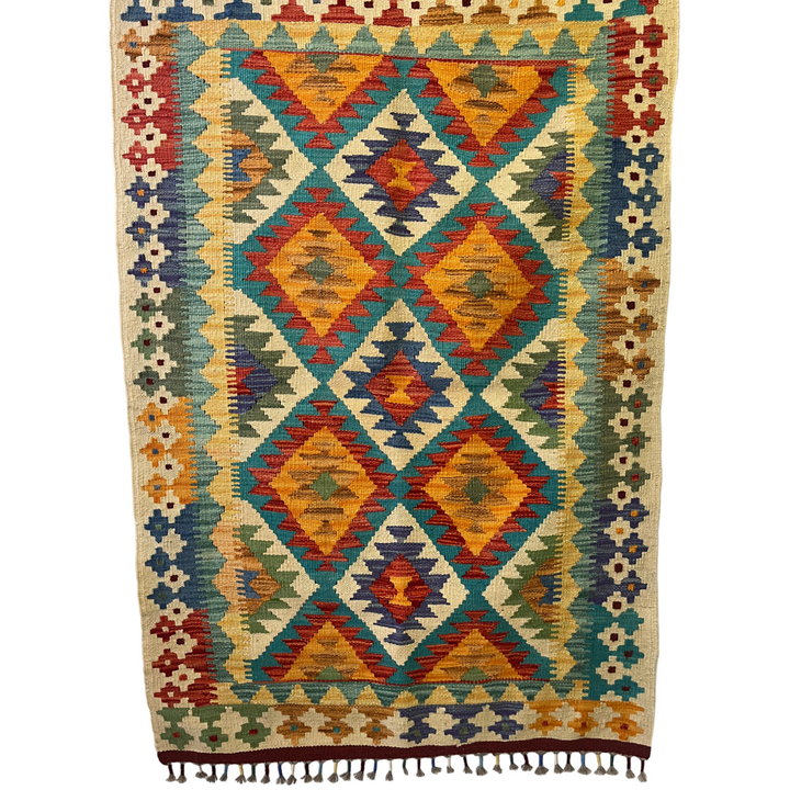 Multi-Colored Wool Kilim Rug