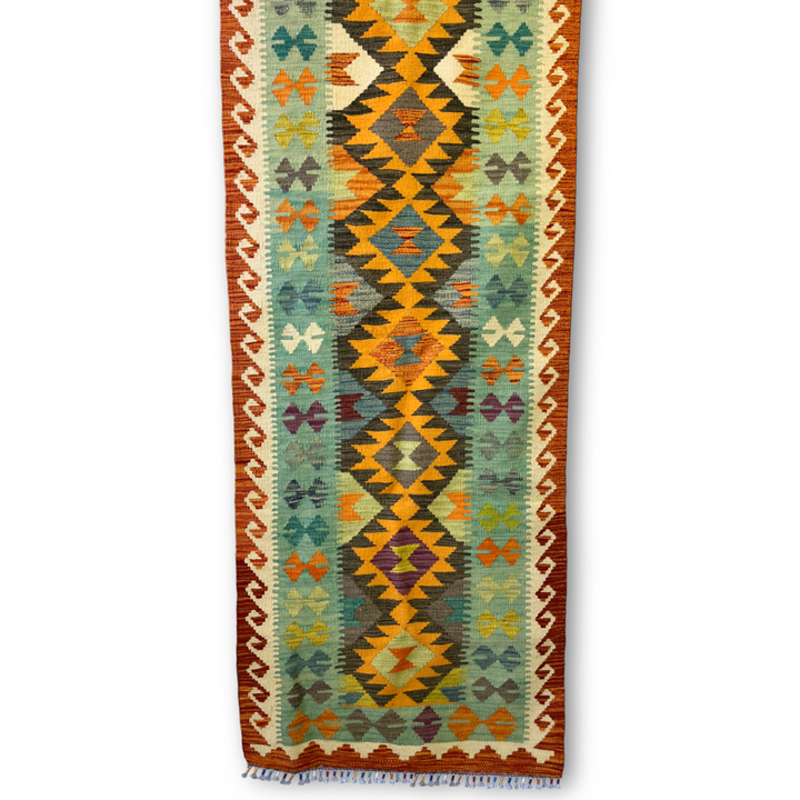 Multicolored Wool Kilim Runner