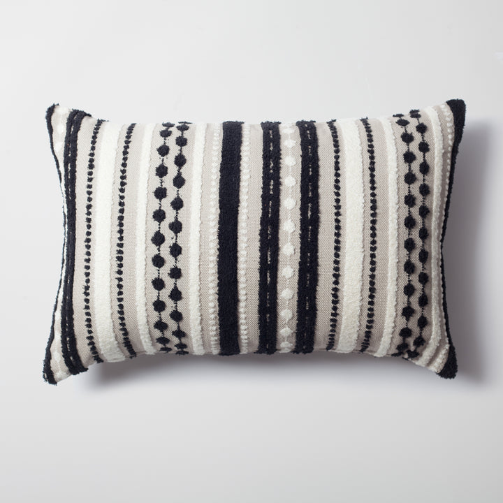 Avenue Lumbar-Black, White and Linen