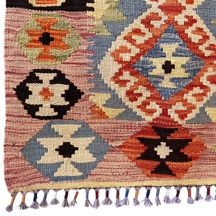 Multi-Colored Wool Kilim Runner